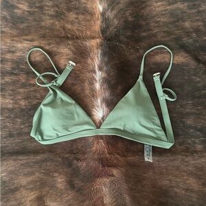 SHEIN Sage Green Triangle Bikini Top